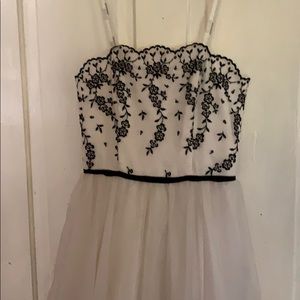 White and black formal dress